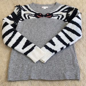 Zebra wool blend sweater. Girls size 10.